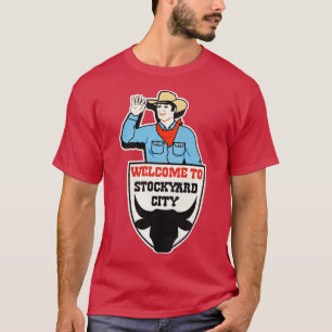 Retro Defect STOCKYARD CITY Oklahoma Sign T-shirt