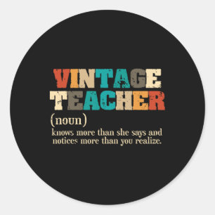 Retro Definitie Leraar Lesgeven Terug naar School Ronde Sticker