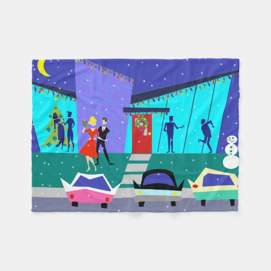 Retro Deken van de Vacht van Kerstmis van de (Voorkant (Horizontaal))