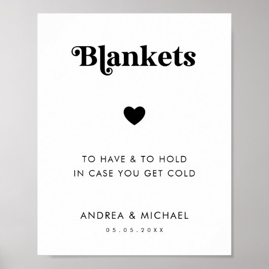 Retro Dekens te hebben en te houden Trouwbord Poster (Voorkant)
