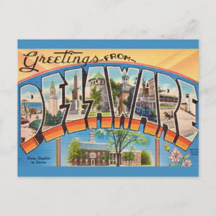 Retro Delaware Groeten Briefkaart