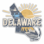 Retro Delaware Sticker (Voorkant)