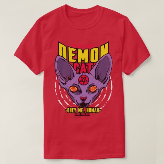 Retro Demon Sphynx Kat T-shirt (Design voorkant)