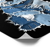 Retro Denim Dog Patch, Grappig Shabby Blue Jean Pu Poster (Hoek)