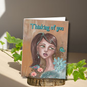 Retro denken van je hand geschilderd kaart