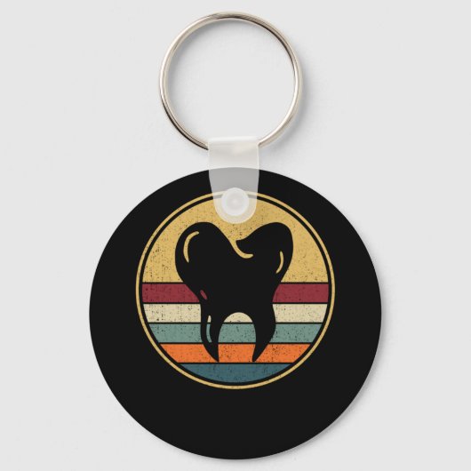 Retro Dentist Dentale  tandarts Sleutelhanger (Voorkant)