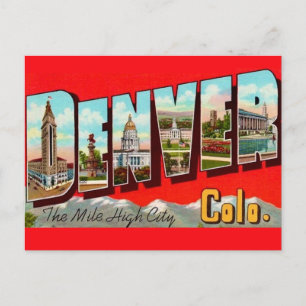 Retro Denver Colorado ansichtkaart Briefkaart
