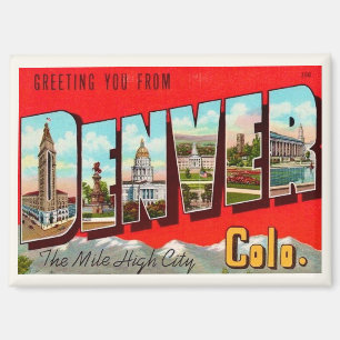 Retro Denver Colorado Briefkaart Magneet