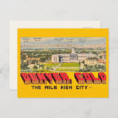 Retro Denver Colorado Postcard Briefkaart (Voorkant / Achterkant)