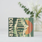 Retro Denver Mountain City Briefkaart (Staand voorkant)