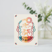 Retro Des Moines fietspad. Briefkaart (Staand voorkant)