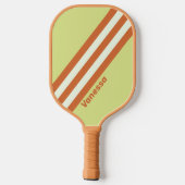 Retro Desert Cactus Stripes met naam Pickleball Paddle (Achterkant)