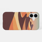 Retro Desert Ripple Landscape iPhone 16 Hoesje (Achterkant horizontaal)