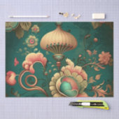  retro design floraal groen tissuepapier (Craft)