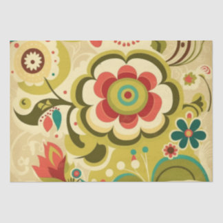 retro design floraal licht groen tissuepapier