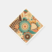  retro design floral brown beize green servet (Hoek)