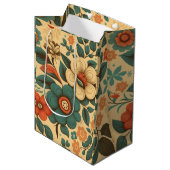  retro design floral pastel medium cadeauzakje (Voorkant Gekanteld)