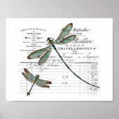 , Retro Design Frankreich - Libelle, Insekt Poster (Voorkant)