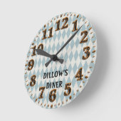 Retro Design Personalized Clock Sjabloon Ronde Klok (Hoek)