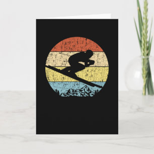 Retro Design Ski Gift Throwback Downhill Skier Kaart