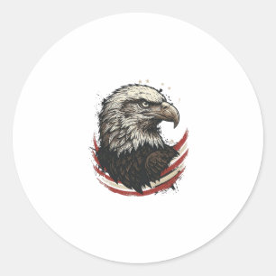 Retro Design T-shirt met Gravure van Amerikaanse Z Ronde Sticker