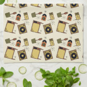 Retro design van T.V.'s, records Theedoek (Gevouwen)