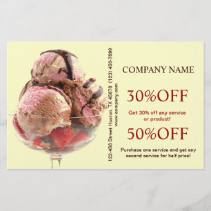 Retro dessert sundae sweets ijs flyer