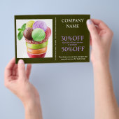 Retro dessert sundae sweets ijs flyer (Hand)