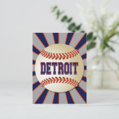 RETRO DETROIT BASEBALL BRIEFKAART (Staand voorkant)