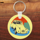 Retro Deux Chevaux de tinslak Sleutelhanger (Voorkant)