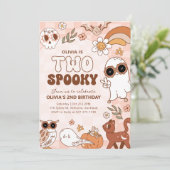 Retro Deux Éffrayants Halloween Invitation Anniver (Debout devant)