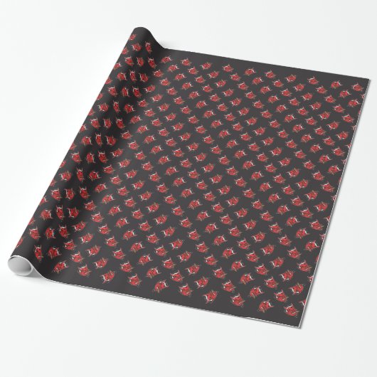 Retro Devil Head  Cadeaupapier (Uitgerold)