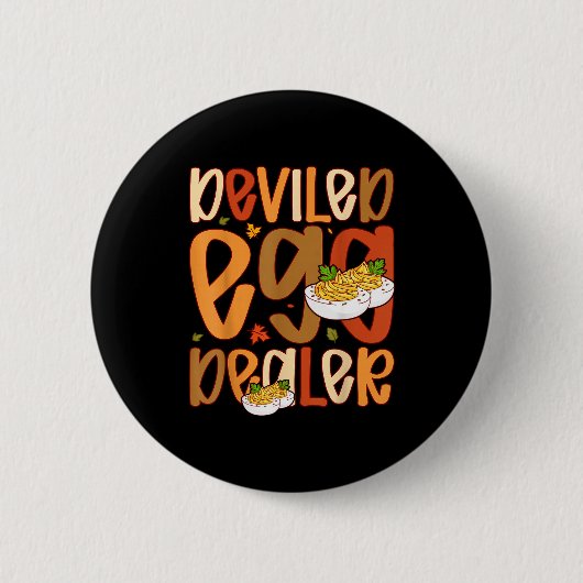 Retro Deviled Egg Er Thanksgiving Dinner Funny Ronde Button 5,7 Cm (Voorkant)
