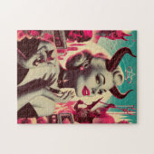Retro Devilish Woman Collage Legpuzzel (Horizontaal)