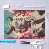 Retro Devilish Woman Collage Tissuepapier (Craft)