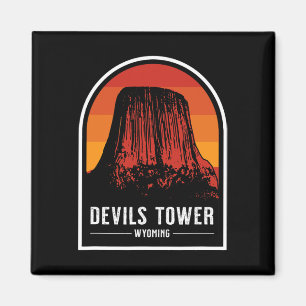 Retro Devils Tower National Monument Wyoming Wande Magneet