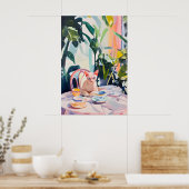 Retro Devon Rex Poster, Devon Rex Olie Schilderij Poster (Keuken)