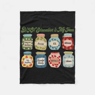 Retro Dhh Education Is My Jam Dhh Itinerant Teache Fleece Deken