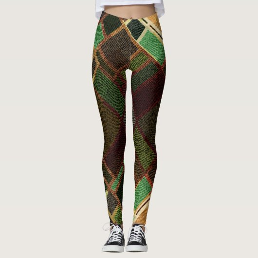 Retro Diagonaal: Abstract naadloos patroon. Leggings (Voorkant)