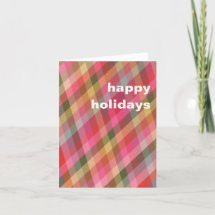 Retro diagonale kerst plaid cute preppy deken feestdagen kaart