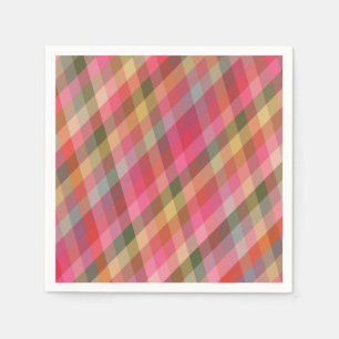 Retro Diagonale Kerst Plaid Schattigee Preppy Vaka Servet