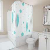 Rétro diamant de turquoise et rideau en douche de (En situation)