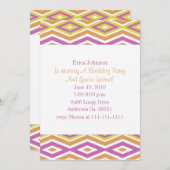 Retro diamantprint feest uitnodiging (Voorkant / Achterkant)