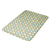 Retro Diamond in Circle Pattern Blue Green Gold Badmat (Gekanteld)
