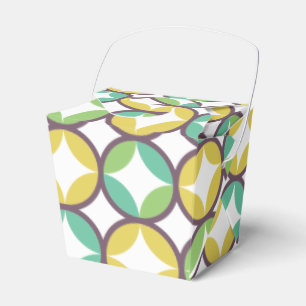 Retro Diamond in Circle Pattern Blue Green Gold Bedankdoosjes