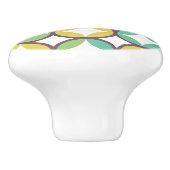 Retro Diamond in Circle Pattern Blue Green Gold Keramische Knop (Zijkant)