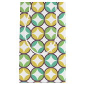 Retro Diamond in Circle Pattern Blue Green Gold Klein Cadeauzakje (Voorkant)