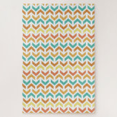 Retro Diamond in Circle Pattern Blue Green Gold Legpuzzel (Verticaal)