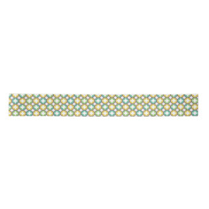 Retro Diamond in Circle Pattern Blue Green Gold Lint