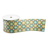 Retro Diamond in Circle Pattern Blue Green Gold Lint (Spoel)